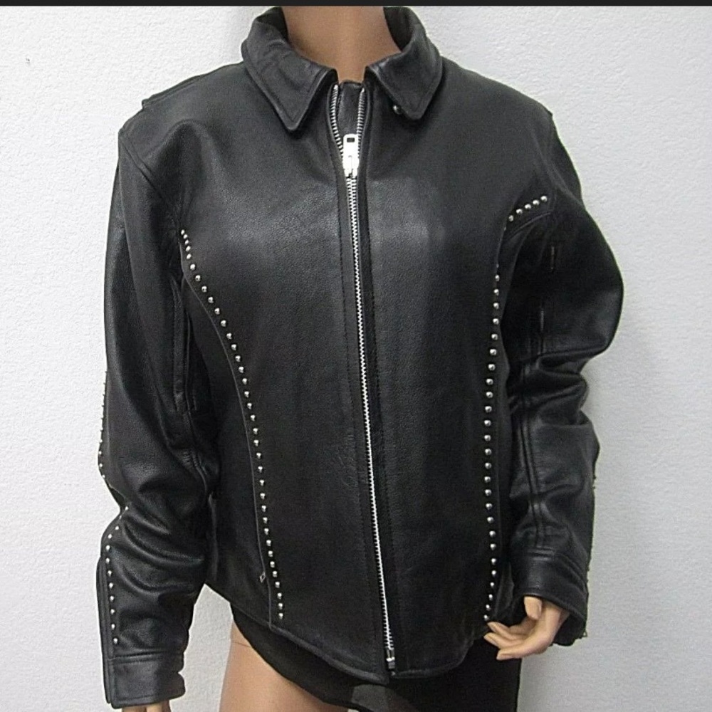 Studded Motorcycle Jacket Leather XXL